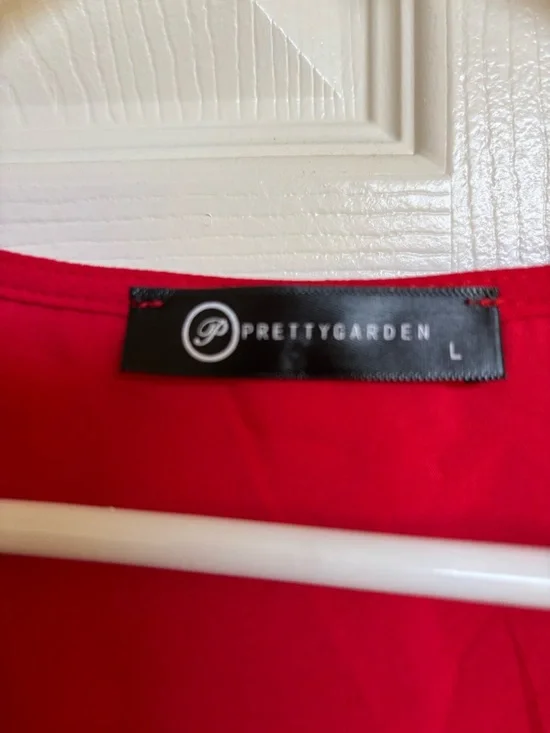 Red Tie-Front Ruffle Dress - Picture 5 of 12